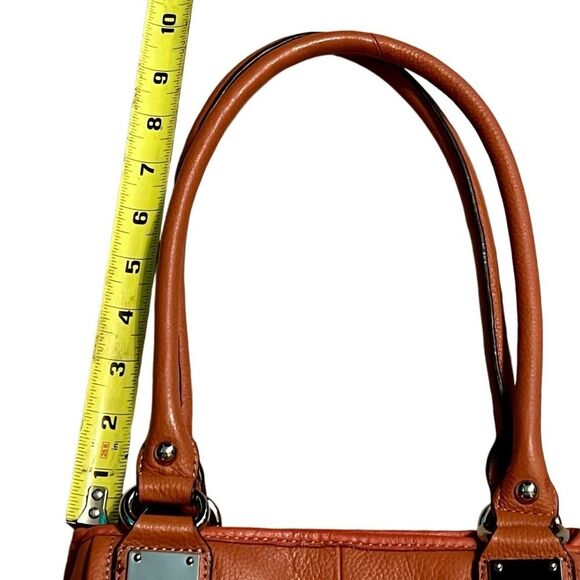 90’s Y2K Tignanello Leather Pumpkin Orange Pumpkin Spice Pebbled Shoulder Bad - Picture 14 of 16
